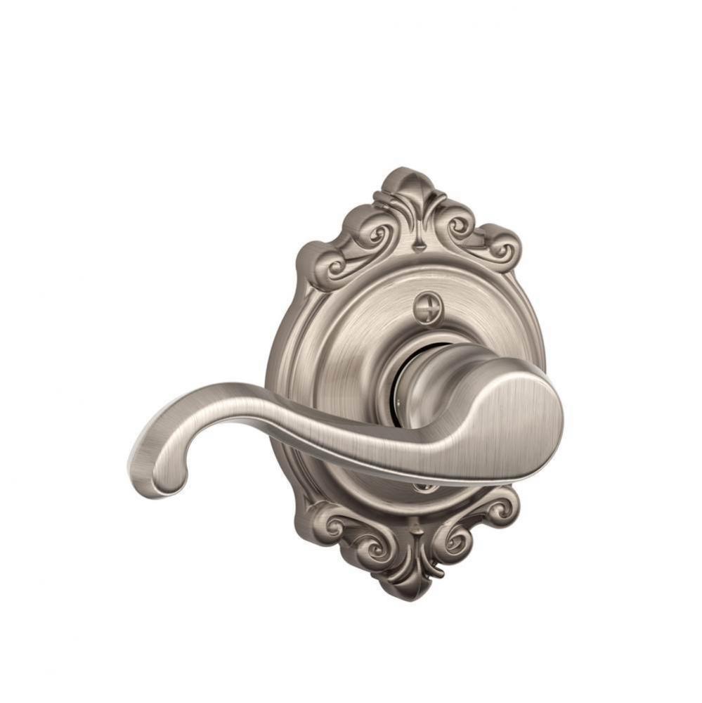 Callington Lever with Brookshire Trim Non-Turning Lock in Satin Nickel - Left Handed
