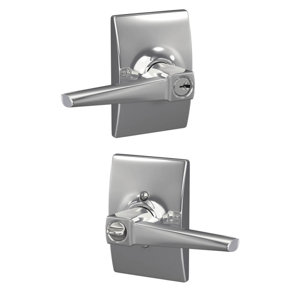 Eller Lever with Century Trim Keyed Entry Lock in Bright Chrome