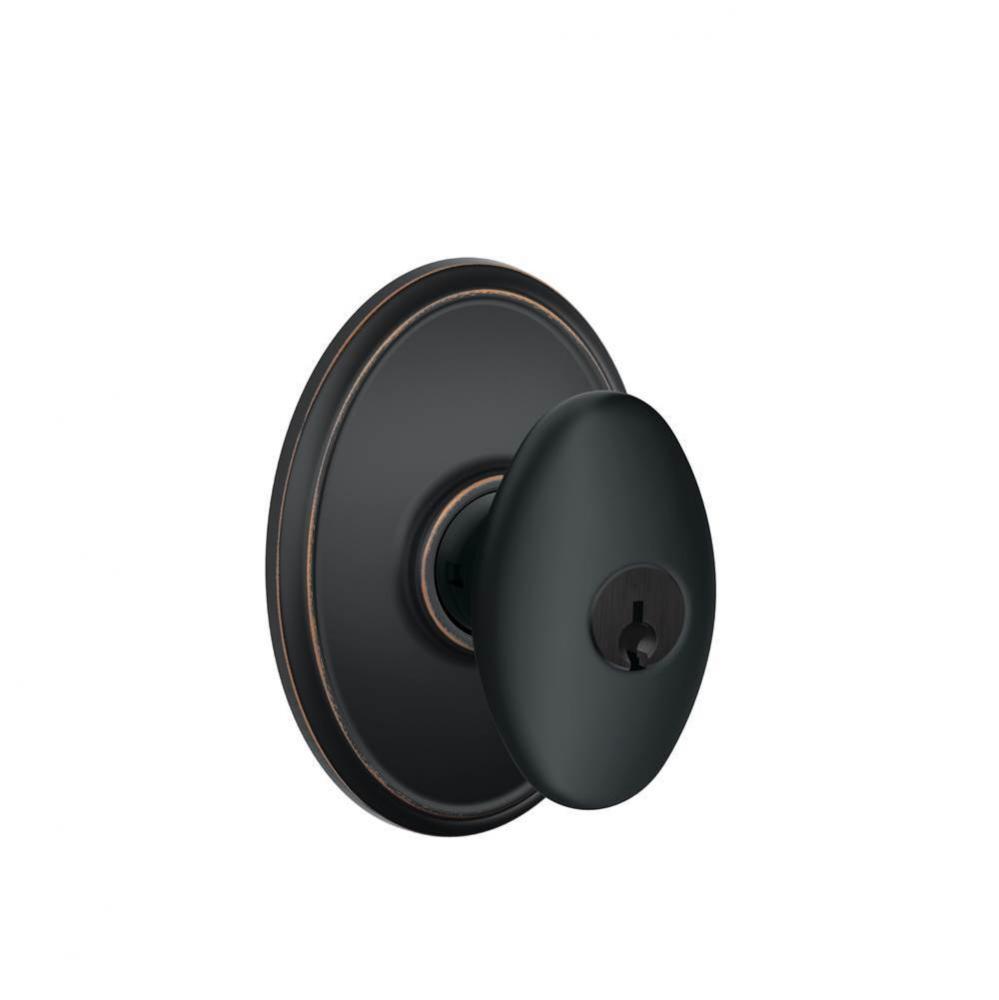 Siena Knob with Wakefield Trim Keyed Entry Lock in Aged Bronze