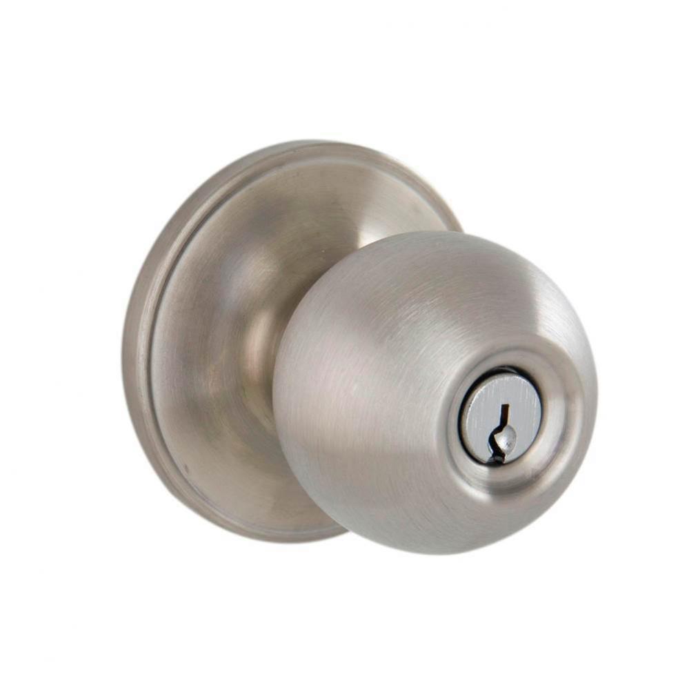 Morrow Satin Stainless Steel Keyed Entry Knob