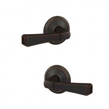 Schlage FC21 RVT 716 ALD - Custom Rivington Lever with Alden Trim Hall-Closet and Bed-Bath Lock in Aged Bronze