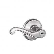 Schlage F51 V FLA 625 - Flair Lever Keyed Entry Lock in Bright Chrome