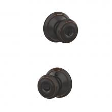 Schlage F51A GEO 716 GEO - Georgian Knob with Georgian Trim Keyed Entry Lock in Aged Bronze