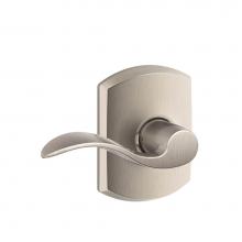 Schlage F10 ACC 619 GRW - Accent Lever with Greenwich Trim Hall and Closet Lock in Satin Nickel