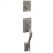Schlage FC92 ADD 619 - Custom Addison Exterior Inactive Handleset Grip with Exterior Inactive Deadbolt in Satin Nickel