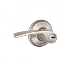 Schlage F51A MER 619 - Merano Lever Keyed Entry Lock in Satin Nickel