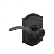 Schlage F51A STA 716 CAM - St. Annes Lever with Camelot Trim Keyed Entry Lock in Aged Bronze