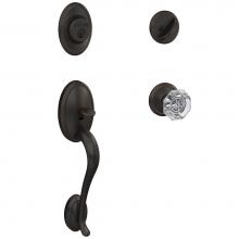 Schlage FC60 WKF 716 ALX ALD - Custom Wakefield Single Cylinder Handleset and Interior Alexandria Glass Knob with Alden Trim in A