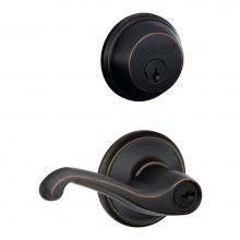 Schlage FB50N V FLA 716 - Single Cylinder Deadbolt and Keyed Entry Flair Lever