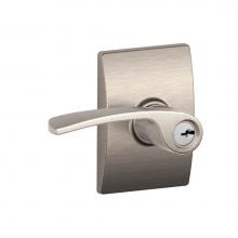 Schlage F51A MER 619 CEN - Merano Lever with Century Trim Keyed Entry Lock in Satin Nickel