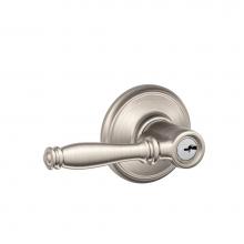 Schlage F51 V BIR 619 - Birmingham Lever Keyed Entry Lock in Satin Nickel