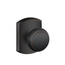 Schlage F10 AND 716 GRW - Andover Knob with Greenwich Trim Hall and Closet Lock in Aged Bronze