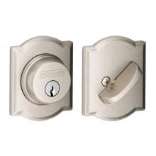 Schlage B60 N V CAM 619 - Single Cylinder Deadbolt with Camelot Trim in Satin Nickel