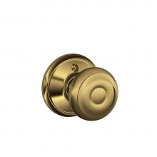 Schlage F170 V GEO 609 - Georgian Knob Non-Turning Lock in Antique Brass