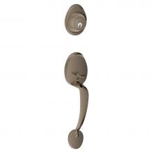 Schlage JH58 BAR 620 - Barcelona Exterior Handleset Grip with Exterior Single Cylinder Deadbolt in Antique Pewter