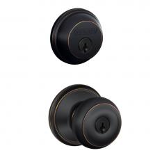Schlage FB50N V GEO 716 - Single Cylinder Deadbolt and Keyed Entry Georgian Knob