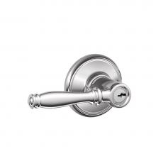 Schlage F51A BIR 625 - Birmingham Lever Keyed Entry Lock in Bright Chrome