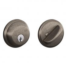 Schlage B60 N 621 - Single Cylinder Deadbolt in Distressed Nickel