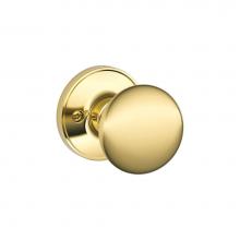 Schlage J170 STR 605 - Stratus Knob Non-Turning Lock in Bright Brass