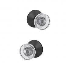 Schlage FC21 DAW 622 KIN - Custom Dawes Glass Knob with Kinsler Trim Hall-Closet and Bed-Bath Lock in Matte Black