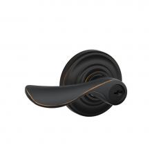 Schlage F51A CHP 716 AND - Champagne Lever with Andover Trim Keyed Entry Lock in Aged Bronze