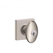 Schlage F51A SIE 619 COL - Siena Knob with Collins Trim Keyed Entry Lock in Satin Nickel