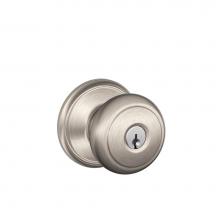 Schlage F51 V AND 619 - Andover Knob Keyed Entry Lock in Satin Nickel
