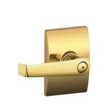 Schlage F40 ELA 605 CEN - Elan Lever with Century Trim Bed and Bath Lock in Bright Brass