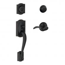 Schlage F62 CAM 716 AVA LH - Camelot Handleset with Double Cylinder Deadbolt and Avanti Lever in Aged Bronze- Left Handed