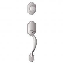 Schlage JH58 PRS 625 - Paris Exterior Handleset Grip with Exterior Single Cylinder Deadbolt in Bright Chrome