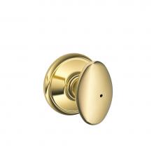 Schlage F40 SIE 605 - Siena Knob Bed and Bath Lock in Bright Brass