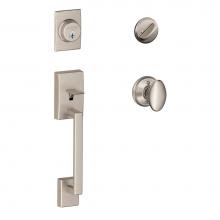 Schlage F60 CEN 619 SIE - Century Handleset with Single Cylinder Deadbolt and Siena Knob in Satin Nickel
