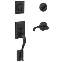Schlage FC60 ADD 622 WIT ALD - Custom Addison Single Cylinder Handleset and Interior Whitney Lever with Alden Trim in Matte Black