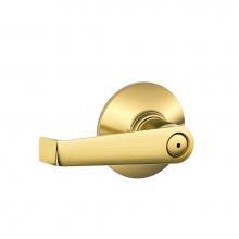 Schlage F40 V ELA 605 - Elan Lever Bed and Bath Lock in Bright Brass