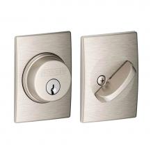 Schlage B60 N V CEN 619 - Single Cylinder Deadbolt with Century Trim in Satin Nickel