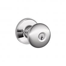 Schlage J54 STR 625 - Stratus Knob Keyed Entry Lock in Bright Chrome