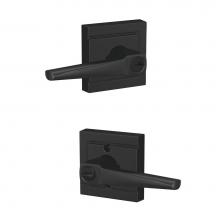 Schlage F51A ELR 622 ULD - Eller Lever with Upland Trim Keyed Entry Lock in Matte Black
