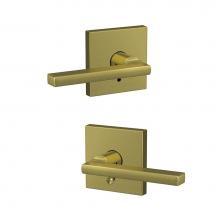 Schlage FC21 LAT 608 COL - Custom Latitude Lever with Collins Trim Hall-Closet and Bed-Bath Lock in Satin Brass