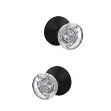 Schlage FC21 HOB 716 KIN - Custom Hobson Glass Knob with Kinsler Trim Hall-Closet and Bed-Bath Lock in Aged Bronze