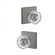 Schlage FC172 DAW 619 COL - Custom Dawes Non-Turning Glass Knob with Collins Trim in Satin Nickel
