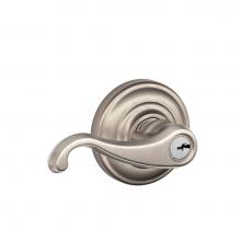 Schlage F51A CLT 619 AND - Callington Lever with Andover Trim Keyed Entry Lock in Satin Nickel