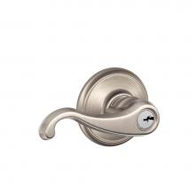 Schlage F51A CLT 619 - Callington Lever Keyed Entry Lock in Satin Nickel