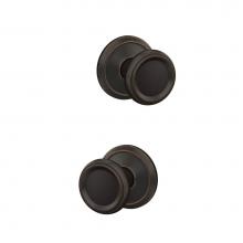 Schlage FC21 OFM 716 ALD - Custom Offerman Knob with Alden Trim Hall-Closet and Bed-Bath Lock in Aged Bronze