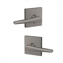 Schlage FC21 ELR 619 COL - Custom Eller Lever with Collins Trim Hall-Closet and Bed-Bath Lock in Satin Nickel