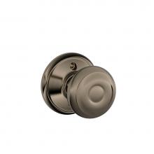 Schlage F170 GEO 620 - Georgian Knob Non-Turning Lock in Antique Pewter