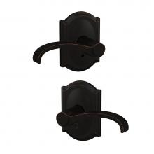 Schlage FC21 WIT 716 CAM - Custom Whitney Lever with Camelot Hall-Closet and Bed-Bath Lock Trim in Aged Bronze