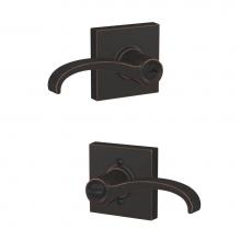 Schlage F51A WIT 716 COL - Whitney Lever with Collins Trim Keyed Entry Lock in Aged Bronze