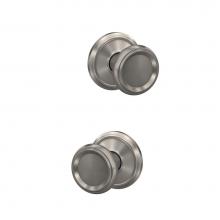 Schlage FC172 OFM 619 ALD - Custom Offerman Non-Turning Knob with Alden Trim in Satin Nickel
