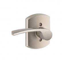 Schlage F170 MER 619 GRW LH - Merano Lever with Greenwich Trim Non-Turning Lock in Satin Nickel - Left Handed