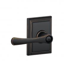 Schlage F40 VLA 716 ADD - Avila Lever with Addison Trim Bed and Bath Lock in Aged Bronze